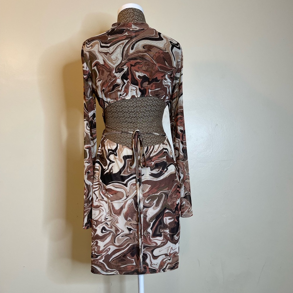 Brown Backless Dress